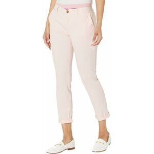 NWT TOMMY HILFIGER CUFFED HAMPTON CHINO STRETCH SLIM PANTS PINK SZ 12
